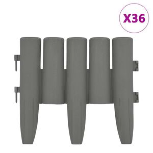 vidaXL Nurmikonreunukset 36 kpl harmaa 10 m PP