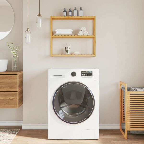 vidaXL Kylpyhuonehylly 3 kerrosta sein&auml;asennettava 60x15x54 cm bambu