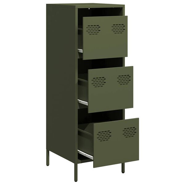 vidaXL Highboard Oliivinvihreä 39x35x103,5 cm Teräs