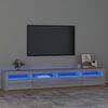 vidaXL TV-taso LED-valoilla harmaa Sonoma 240x35x40 cm