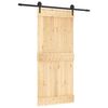 vidaXL Liukuovi Luonnollinen ja musta 90 x 210 cm Massiivinen m&auml;nty