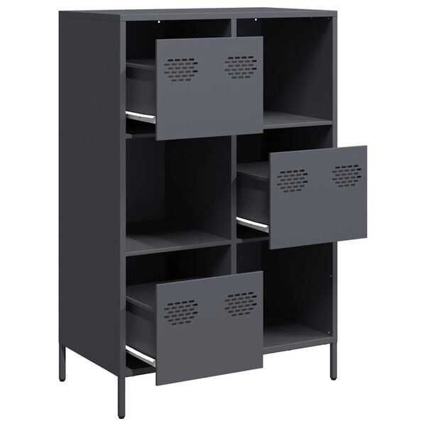 vidaXL Highboard Antrasiitti 68x39x103,5 cm Teräs