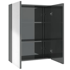 vidaXL LED kylpyhuoneen peilikaappi 60x15x75 cm MDF kiilt&auml;v&auml; harmaa