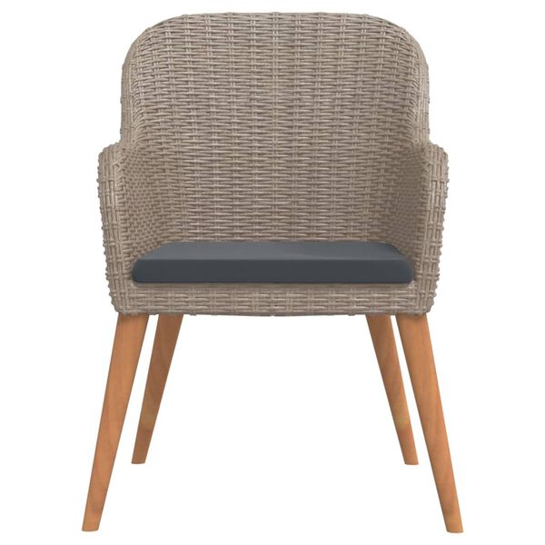 vidaXL 5-osainen Ulkoruokailuryhm&auml; tyynyill&auml; ruskea