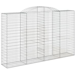vidaXL Kaareva kivikori 300x50x180/200 cm galvanoitu rauta