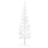 vidaXL Kapea puolikas tekojoulukuusi jalustalla valkoinen 120 cm