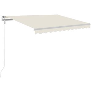 vidaXL Automaattisesti sis&auml;&auml;nkelattava markiisi 300x250 cm kerma