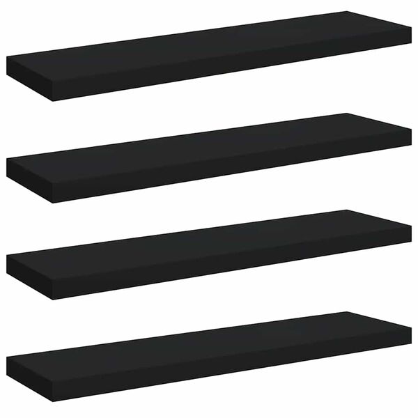 vidaXL Kelluvat seinähyllyt 4 kpl musta 90x23,5x3,8 cm MDF