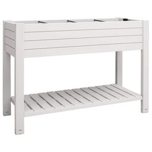 vidaXL Korotettu kukkalaatikko valkoinen 110x45x79 cm polypropeeni