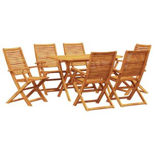 vidaXL Piharuokailu setti 7 pcs Ruskea Tihe&auml; akasiapuu