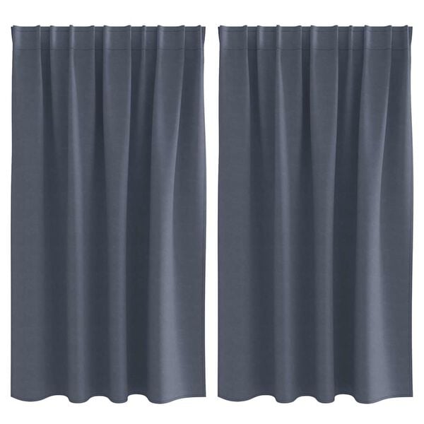 vidaXL Piment&auml;v&auml; verho renkailla 2 pcs Antrasiitti 140 x 140 cm
