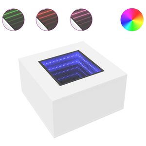 vidaXL Sohvap&ouml;yt&auml; LED-valoilla valkoinen 60x60x40 cm lastulevy