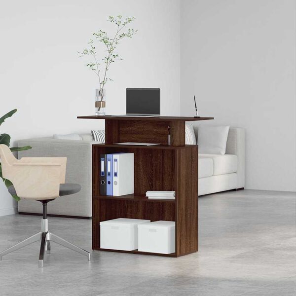 vidaXL Vastaanottop&ouml;yt&auml; ruskea tammi 100x40x104 cm tekninen puu