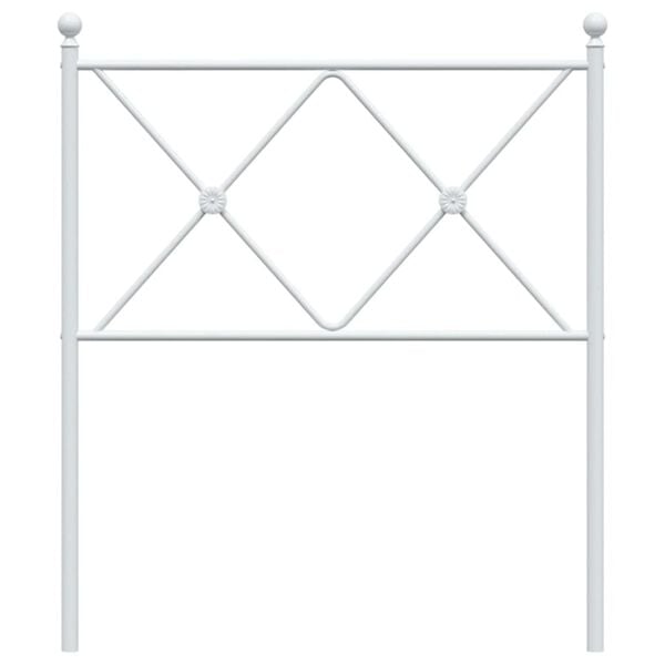 vidaXL Metallinen s&auml;ngynp&auml;&auml;ty valkoinen 80 cm