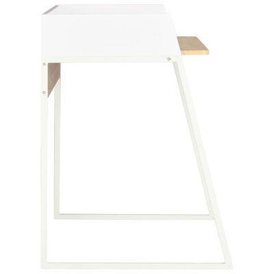 vidaXL Työpöytä valkoinen ja tammi 90x60x88 cm