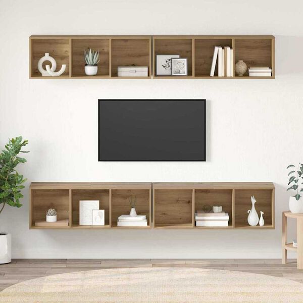 vidaXL TV-tasosetti 4 pcs Artisan tammi 37 x 37 x 107,5 cm