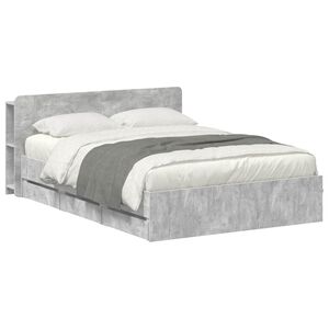 vidaXL S&auml;nkykehys varastolla Betoninharmaa 5FT King Size Tekninen puu