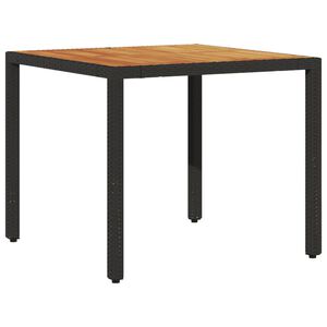 vidaXL Puutarhap&ouml;yt&auml; akasiapuu ja polyrottinki musta 90x90x75 cm