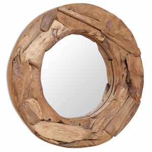 vidaXL Koristeellinen peili py&ouml;re&auml; 60 cm Tiikki