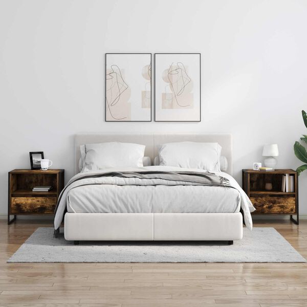 vidaXL Y&ouml;p&ouml;yt&auml; laatikon kanssa Savupuu 50 x 39,5 x 50 cm Tekninen puu