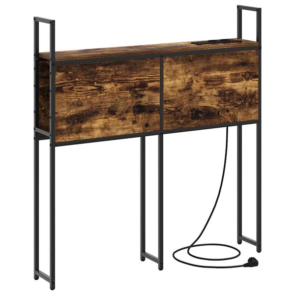 vidaXL S&auml;ilytyss&auml;nky latausasemalla hyllyll&auml; Savutammi 83 x 15 x 98 cm