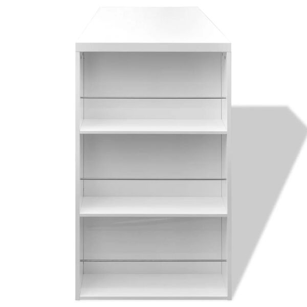 vidaXL Baaripöytä viinipullotelineellä MDF Korkeakiilto valkoinen