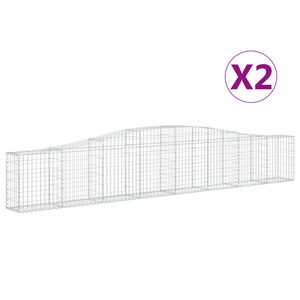 vidaXL Kaarevat kivikorit 2 kpl 400x30x60/80 cm galvanoitu rauta