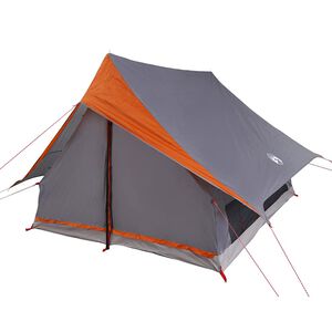 vidaXL Perhe Teltta katolla Harmaa ja oranssi 256 x 256 x 185 cm