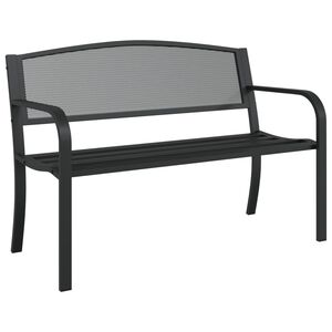 vidaXL Puutarhapenkki 119 cm musta ter&auml;s