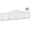 vidaXL Kaarevat kivikorit 2 kpl 300x30x60/80 cm galvanoitu rauta
