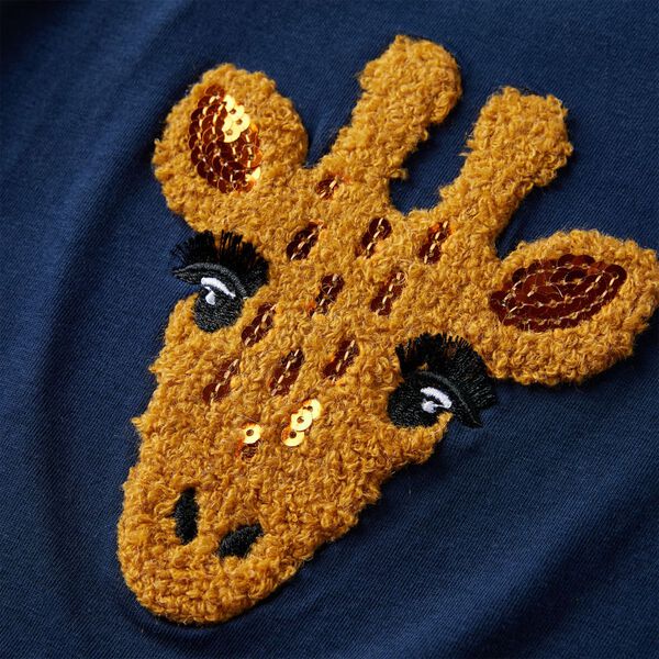 Lasten pitk&auml;hihainen T-paita laivastonsininen 128