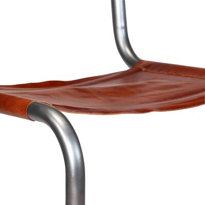 vidaXL Ruokapöydän tuolit 6 kpl ruskea aito nahka