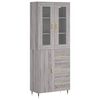vidaXL Kaappi harmaa Sonoma 69,5x34x180 cm tekninen puu