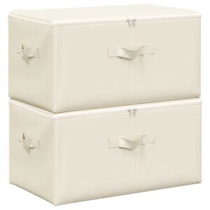 vidaXL S&auml;ilytyslaatikot 2 kpl kangas 43x34x23 cm kerma