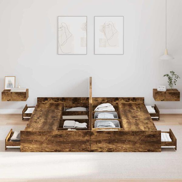 vidaXL S&auml;ilytystilallinen s&auml;ngynrunko Savup&auml;hkin&auml; 200 x 200 cm