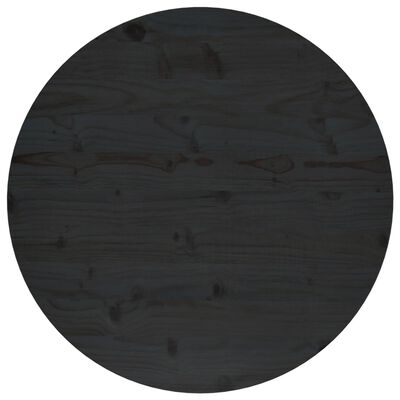 vidaXL Pöytälevy musta Ø70x2,5 cm täysi mänty