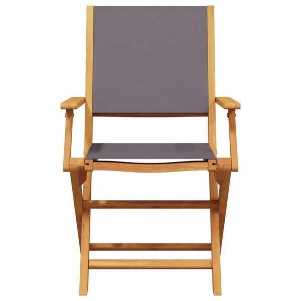 vidaXL 5-osainen Ulkoruokailuryhm&auml; antrasiitti kangas ja t&auml;ysi puu