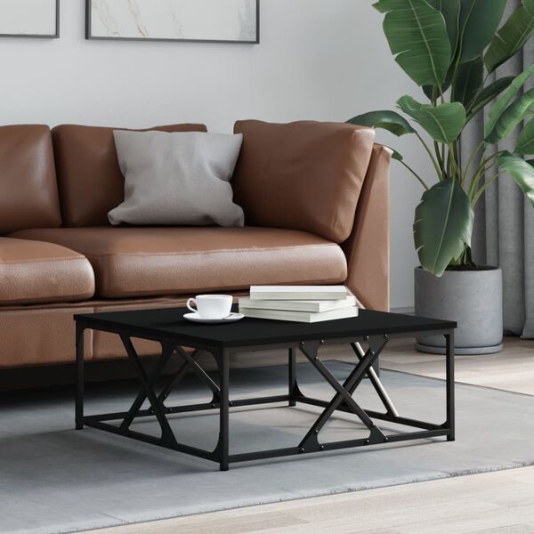 vidaXL Sohvap&ouml;yt&auml; musta 70x70x30 cm tekninen puu