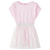 Lasten mekko röyhelöillä vaaleanpunainen 140
