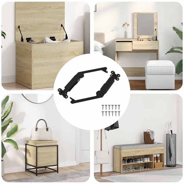 vidaXL Kannen tuki sarana 2 pcs Musta 192 x 32 x 50 mm Ter&auml;s