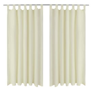 Creme Mikro-Satiini Verhot Lenkeill&auml; 2kpl 140 x 175 cm