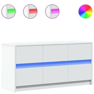 vidaXL TV-taso LED-valoilla valkoinen 100x34x50 cm tekninen puu