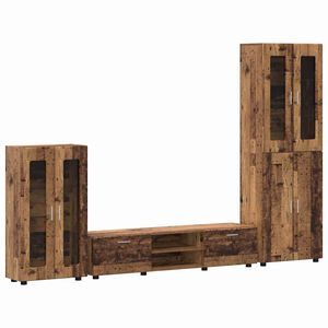 vidaXL TV-tasosetti laatikon kanssa hyllyll&auml; Vanha puu Tekninen puu