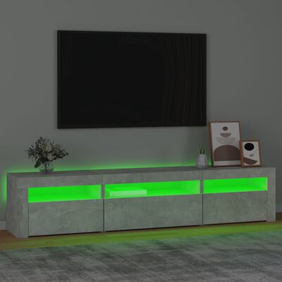 vidaXL TV-taso LED-valoilla betoninharmaa 195x35x40 cm