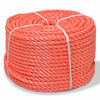 vidaXL Punottu K&ouml;ysi Polypropeeni 6 mm 200m Oranssi