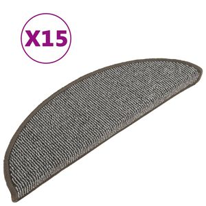 vidaXL Portaiden matot 15 kpl 56x17x3 cm harmaa puolipy&ouml;re&auml;