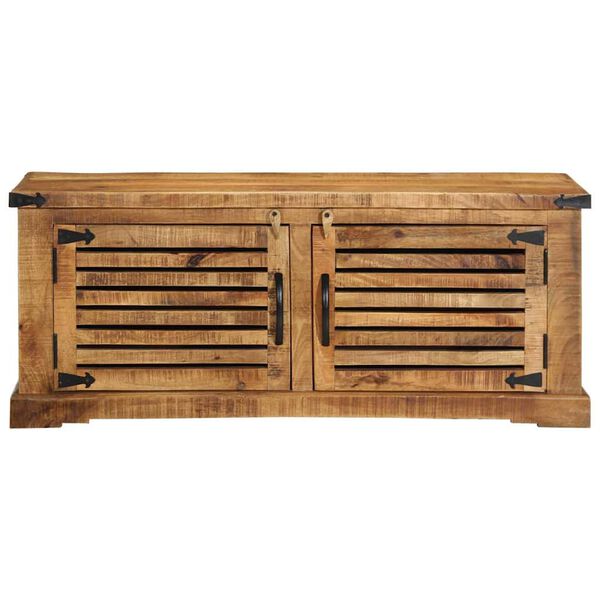 vidaXL Kenk&auml;kaappi hyllyll&auml; Ruskea 110 x 38 x 45 cm Kiinte&auml; mango puu