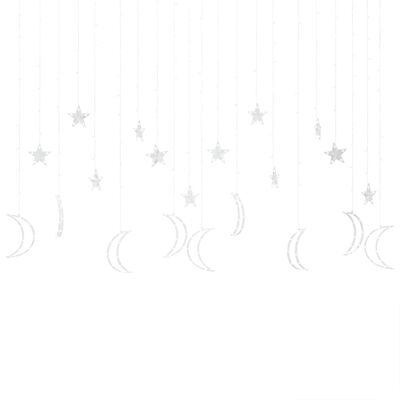 vidaXL Tähti ja kuu keijuvalot kaukosäädin 345xLED lämpimän valkoinen