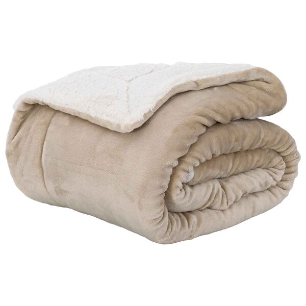 vidaXL Heittoviltti Beige 5FT King Size Fleese