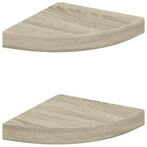 vidaXL Kelluvat kulmahyllyt 2 kpl tammi 25x25x3,8 cm MDF
